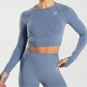 Gymshark vital long sleeve crop Blue SZ XS